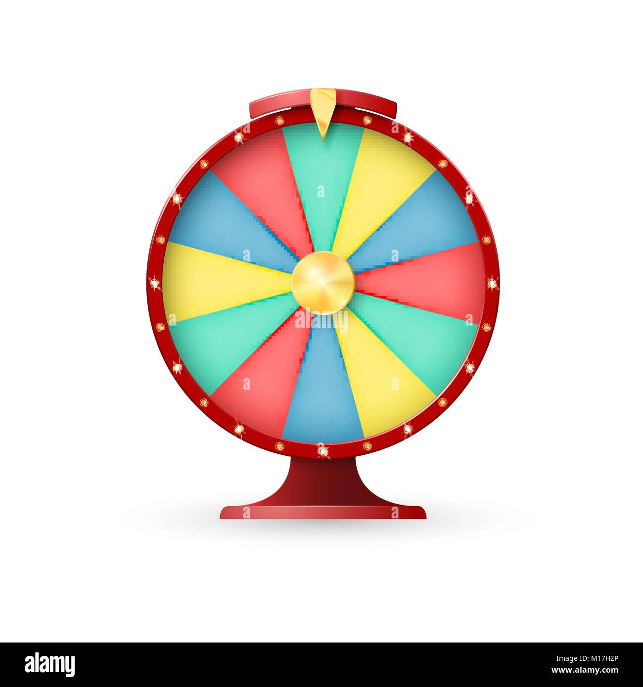 Casino equipment, wheel of fortune. Jackpot lacky winner. Vector illustration on white background Stock Vector