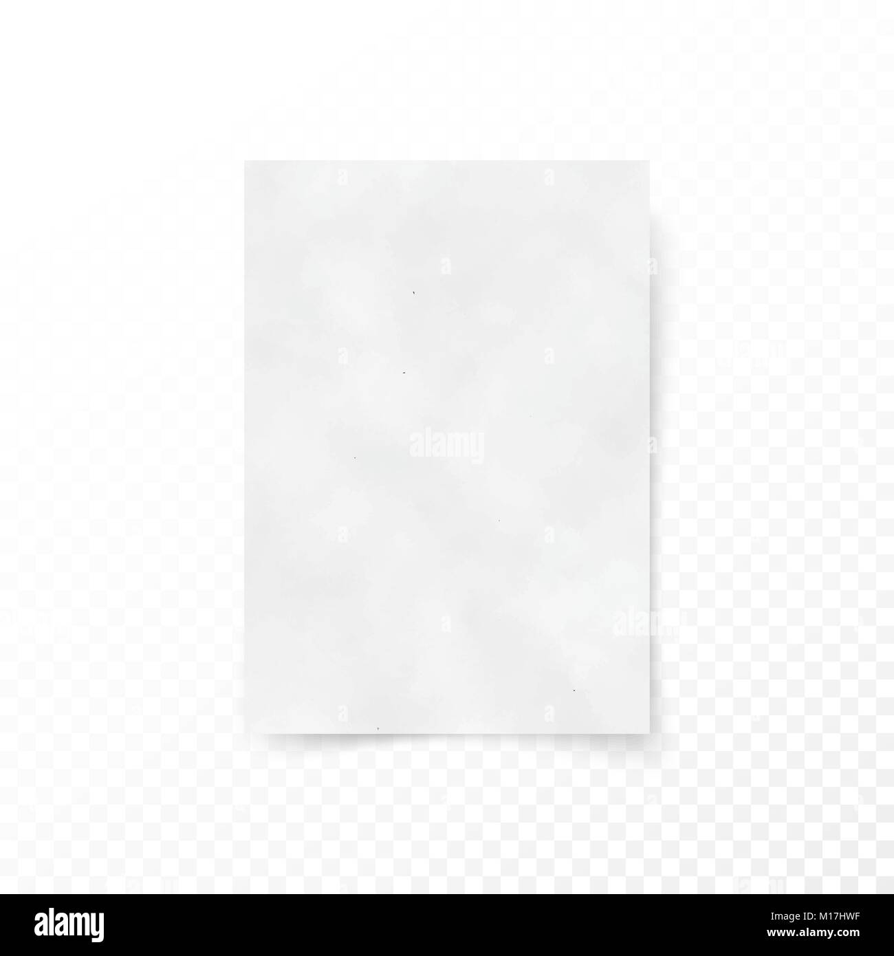 Empty paper letter white sheet template. Paper and carton texture. Paper surface canvas. Vector illustration isolated on transparent background Stock Vector