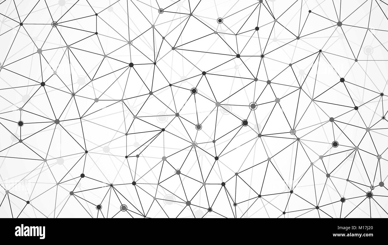 Mesh of data array. Node structure. Molecular mesh texture. Digital futuristic abstract background. Vector illustration Stock Vector