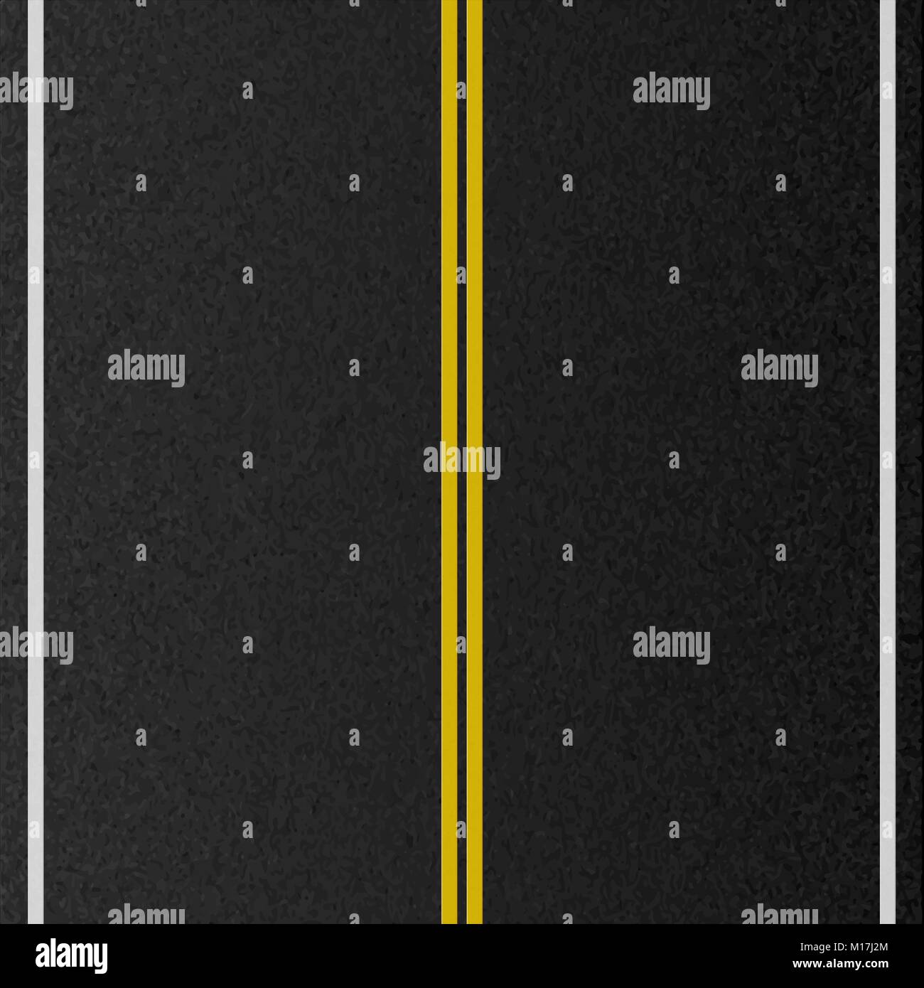 Design of empty urban road. Marking road, asphalt texture. Vector illustration Stock Vector