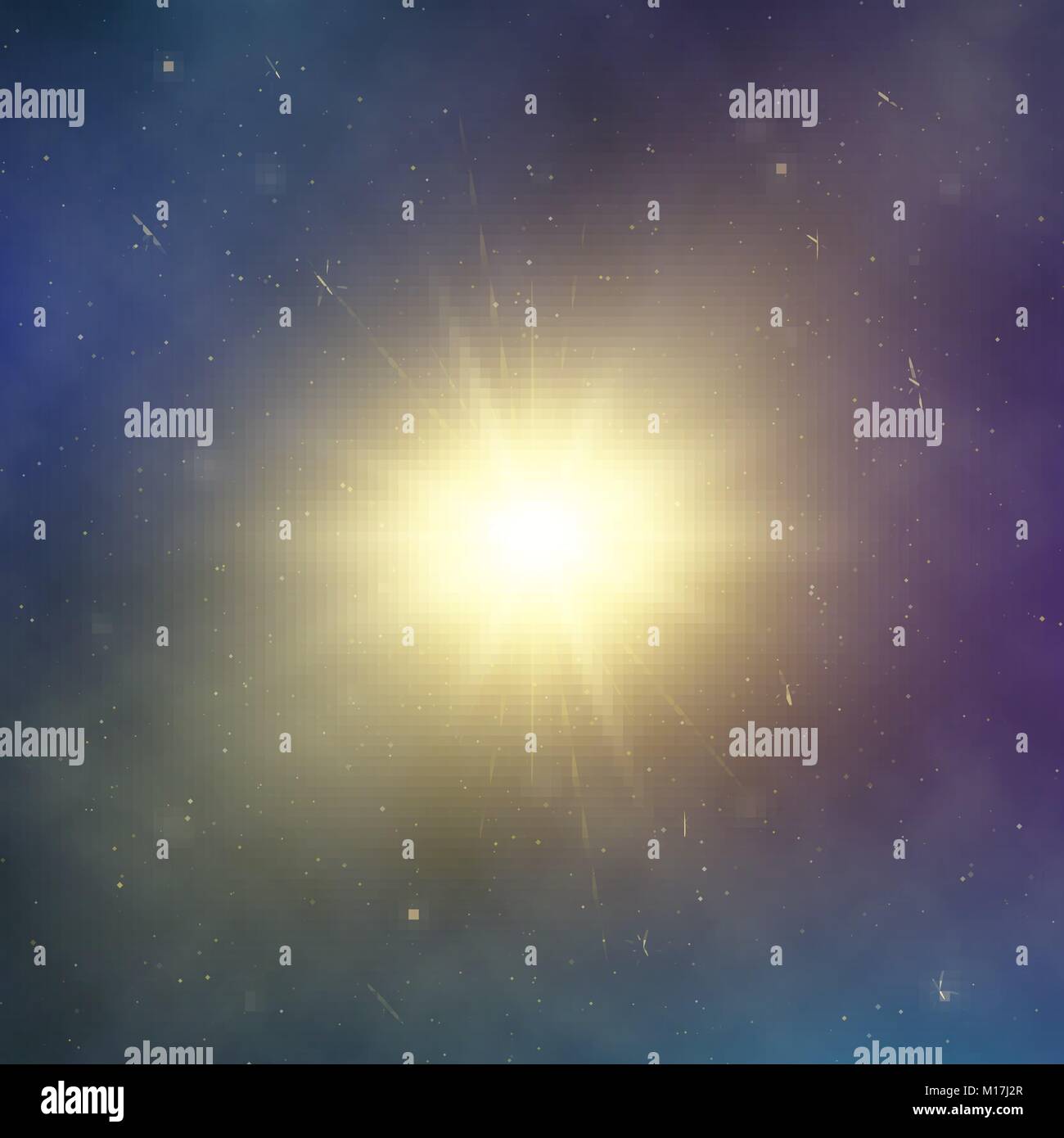 Sun light. Abstract bright star in space. Dark astral fantasy background. Vector illustration Stock Vector