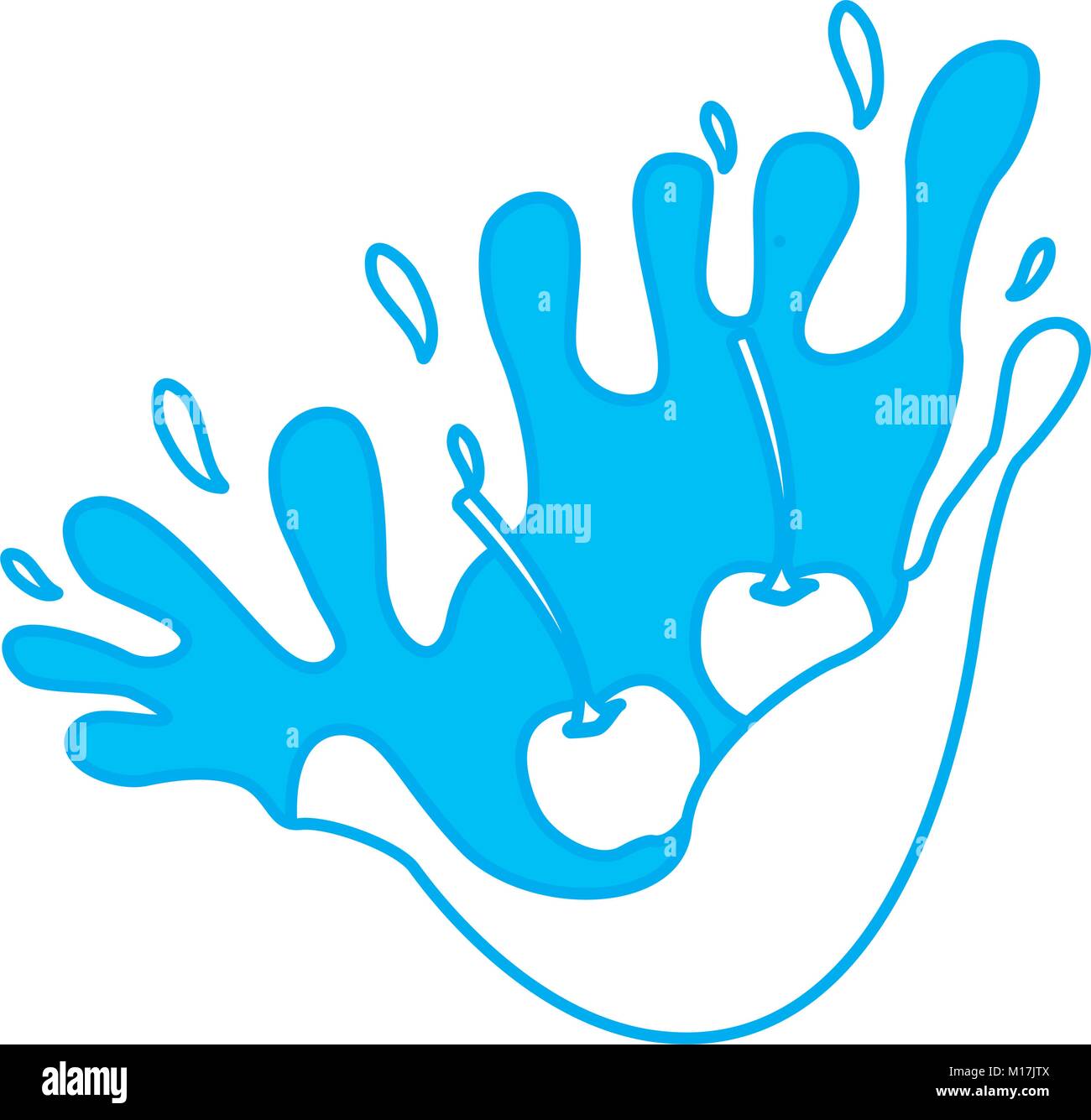 Cherries milk splash Stock Vector Image & Art - Alamy