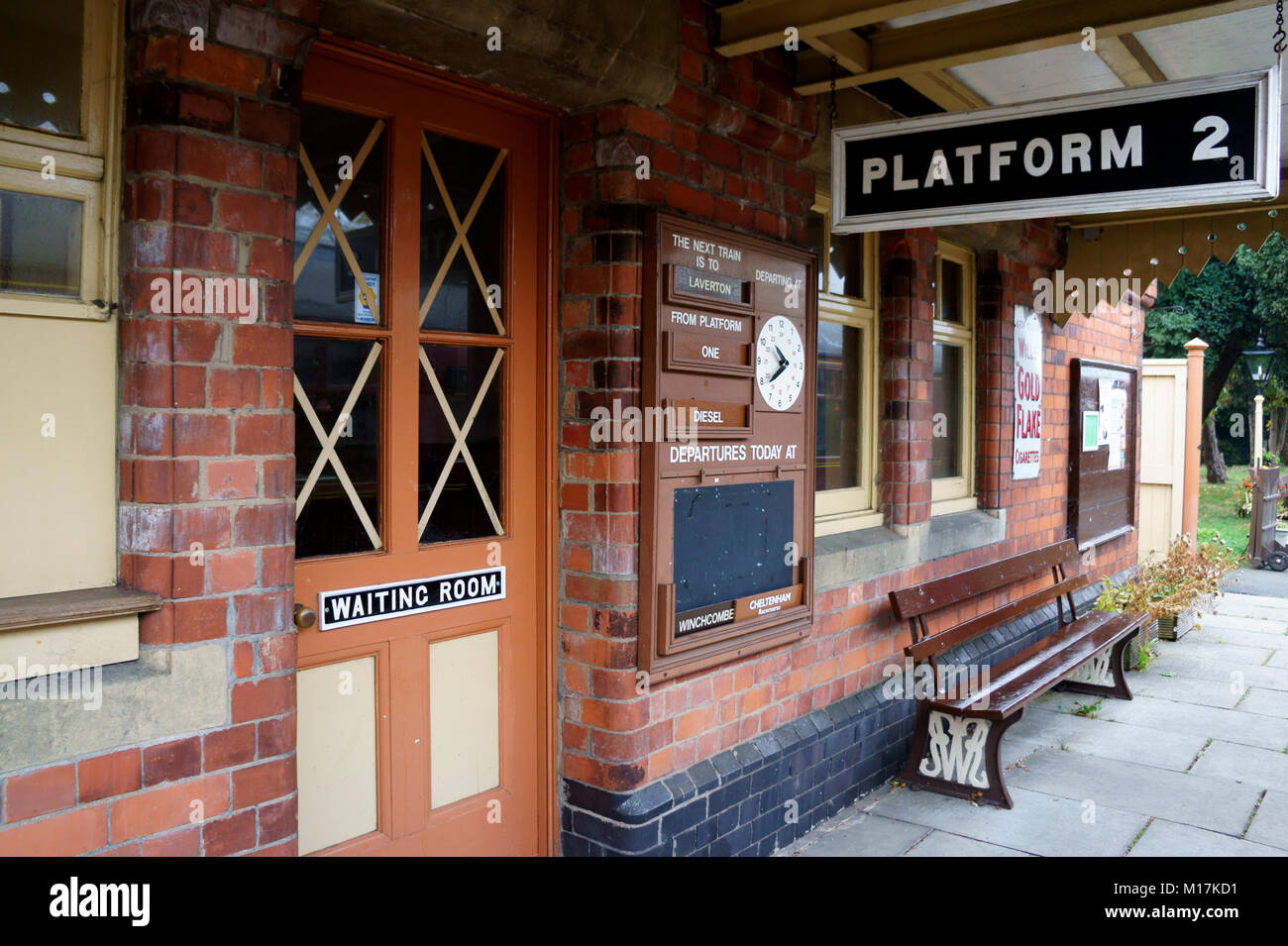 Closeup of Platform 2 Waiting Room at Gloucestershire Warwickshire