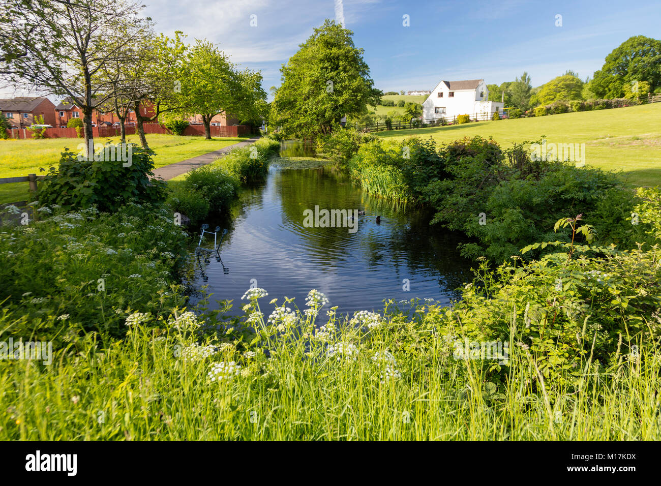 Monmouthshire and Brecon Canal at Goytre Wharf, Monmouthshire, South Wales Stock Photo