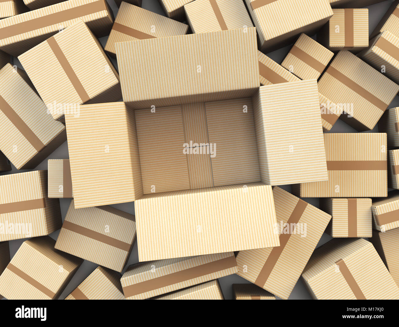 Empty Cardboad Box Open empty cardboard box Isolated on white background. 3d illustration ...
