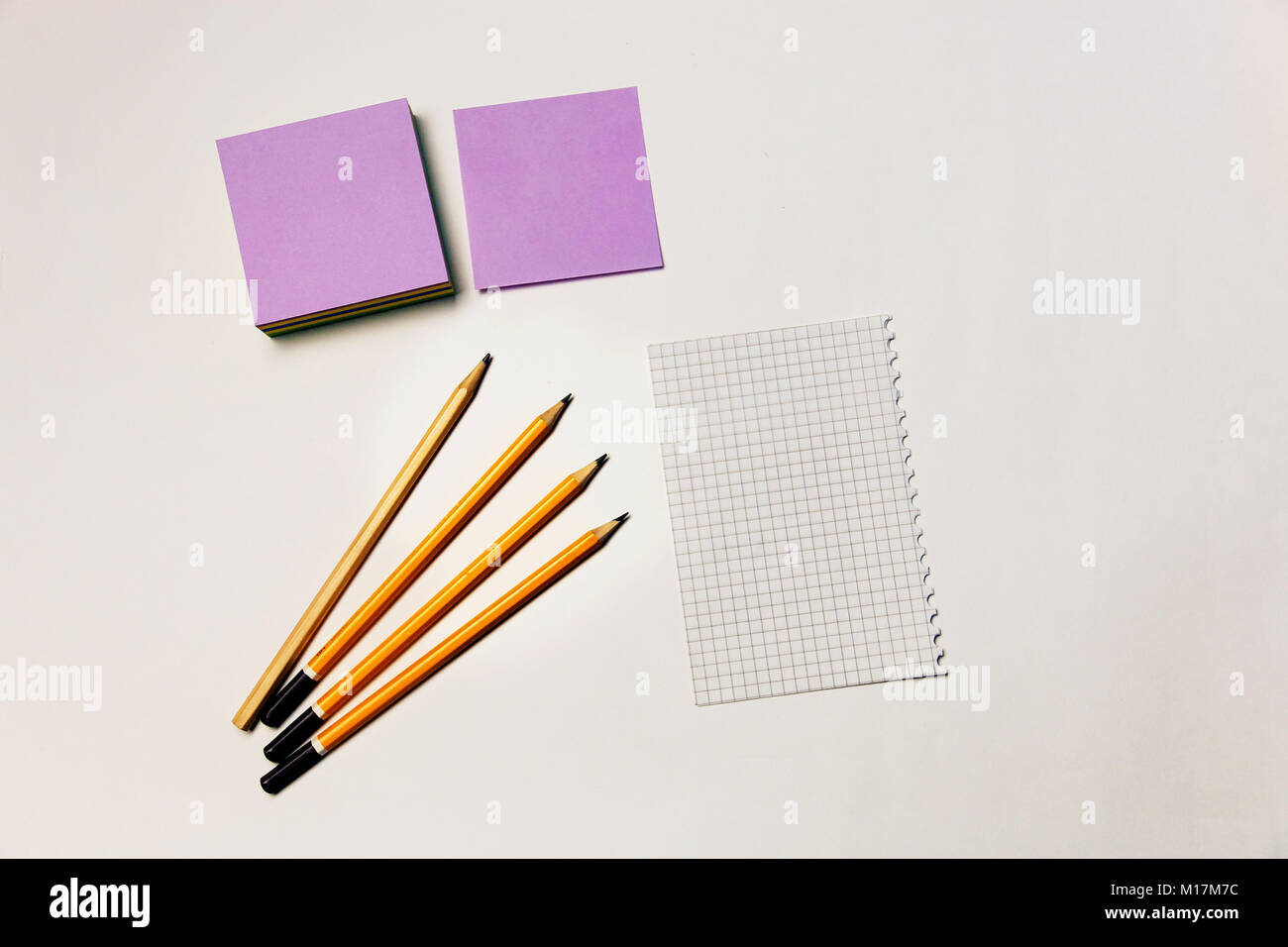 stickers, record sheets and pencils Stock Photo Alamy