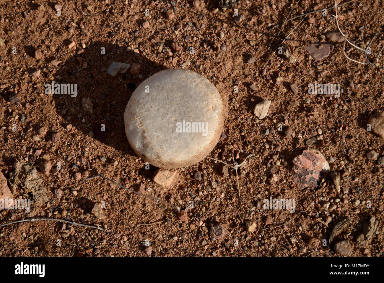 A stone artifact, Baboquivari Mountains, Sonoran Desert, Tohono O'odham Reservation, southeast of Sells, Arizona, USA. Stock Photo