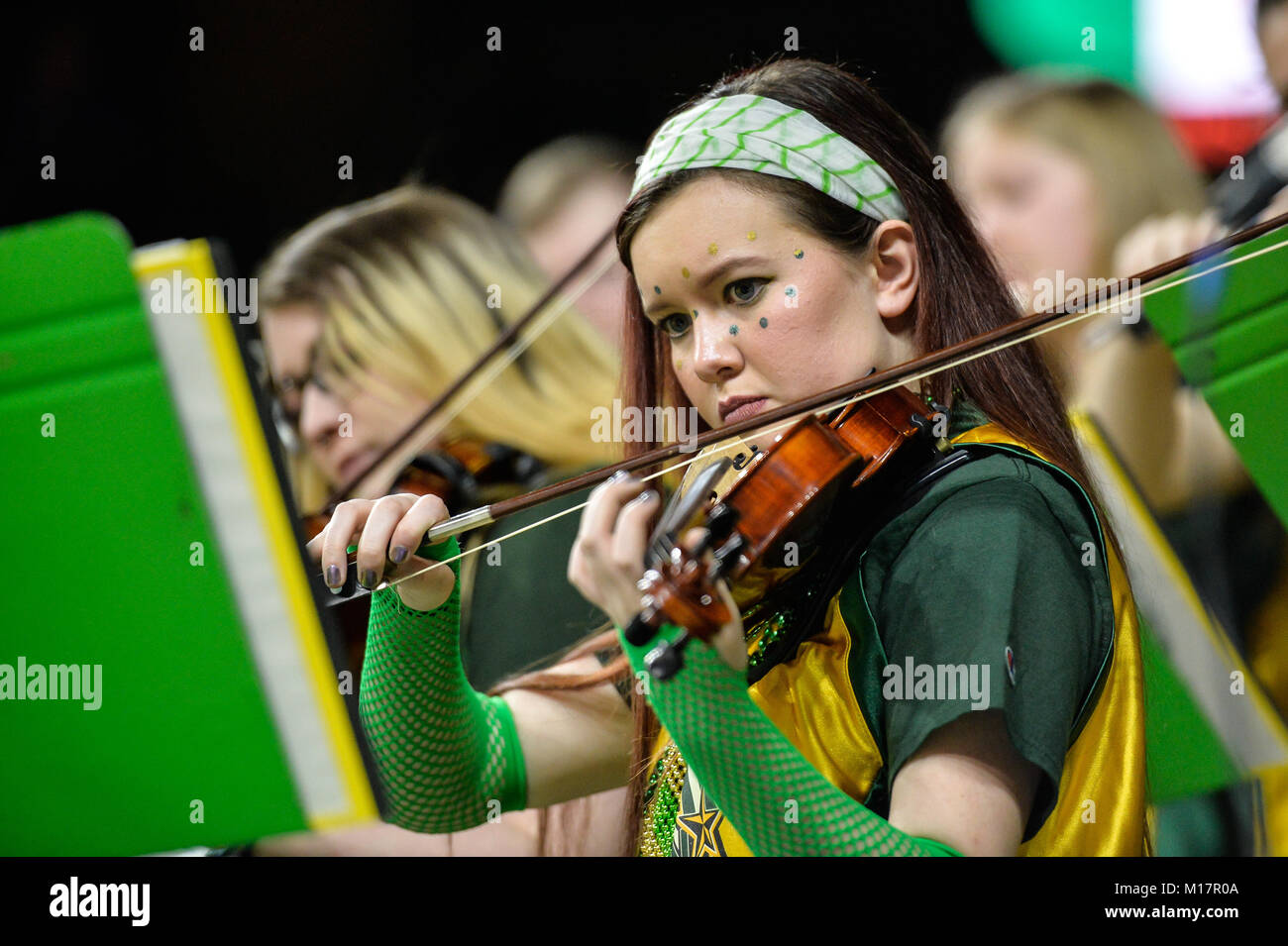 Fairfax, Virginia, USA. 27th Jan, 2018. A member of the Mason