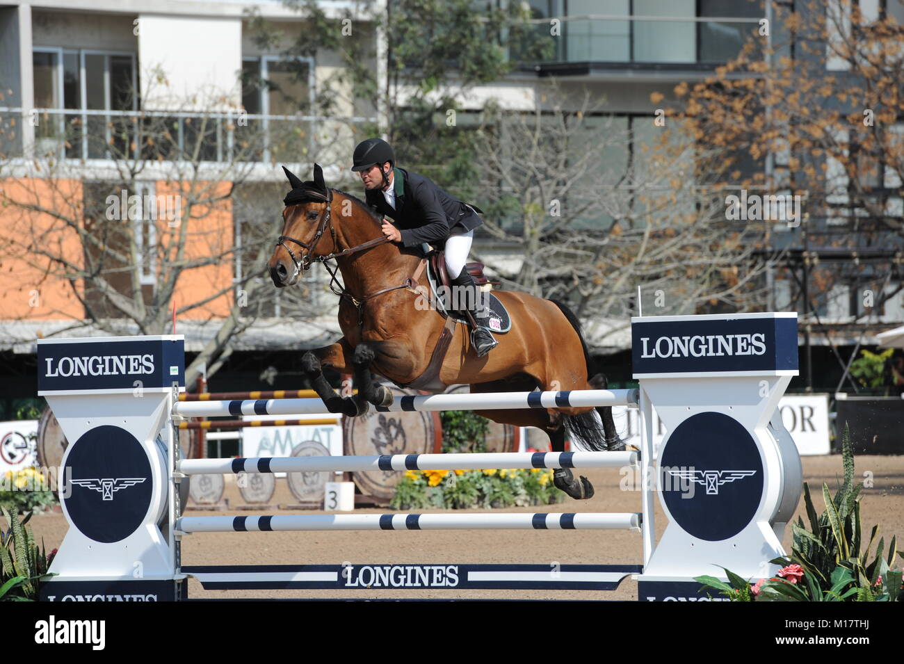 Guadalajara, Jalisco, Mexico. 27th January, 2018. CSI 4*, Longines World Cup, Guillermo Williams (MEX) riding Magallanes,. Credit: Peter Lewellyn/Alamy News Stock Photo