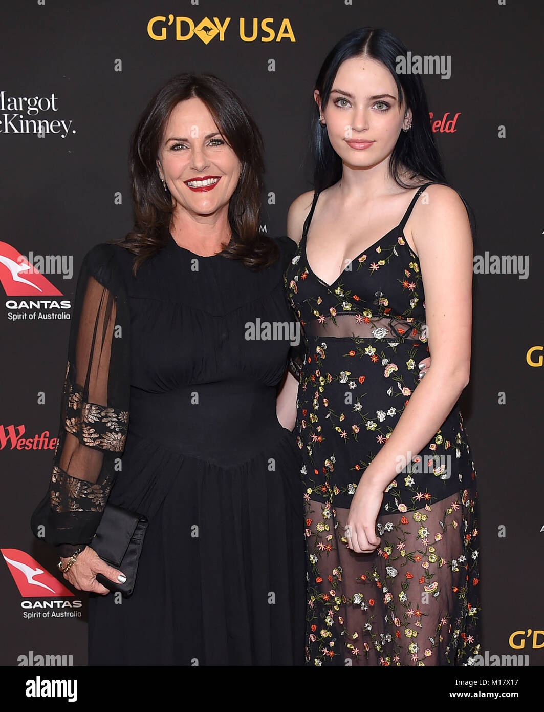 Los Angeles, California, USA. 27th Jan, 2018. Gia Carides and Bridget LaPaglia arrives for the G'Day USA Black Tie Gala 2018 at the Intercontinental Los Angeles Downtown Hotel. Credit: Lisa O'Connor/ZUMA Wire/Alamy Live News Stock Photo