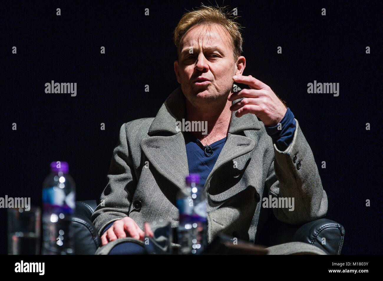 Bristol, UK. 28th January 2018. Jason Donovan talking about his time in The Rocky Horror Show 1n 1998 before a showing of the Rocky Horror Picture Show at The  Bristol Slapstick Festival 2018 at the Colston Hall Credit: David Betteridge/Alamy Live News Stock Photo