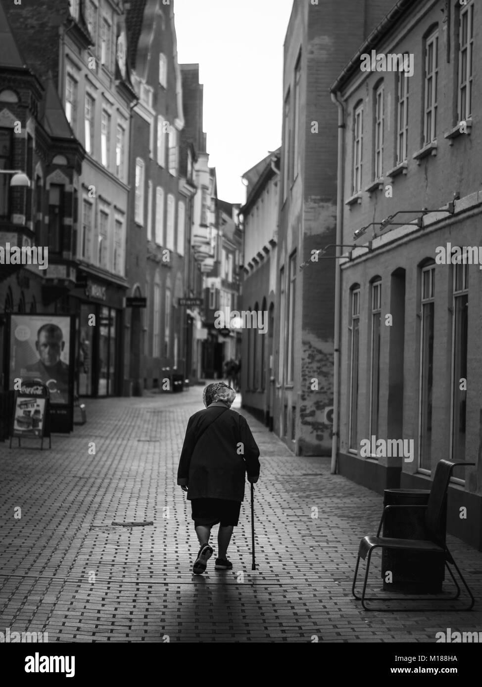 Woman nordic walking Black and White Stock Photos & Images - Alamy