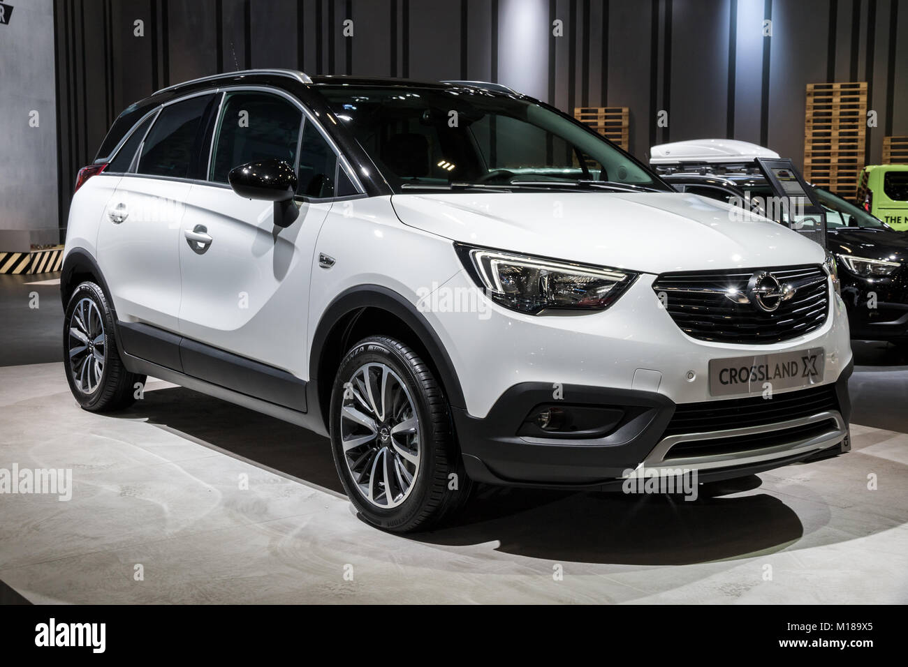BRUSSELS - JAN 10, 2018: Opel Adam economic city car shown at the Brussels  Motor Show Stock Photo - Alamy