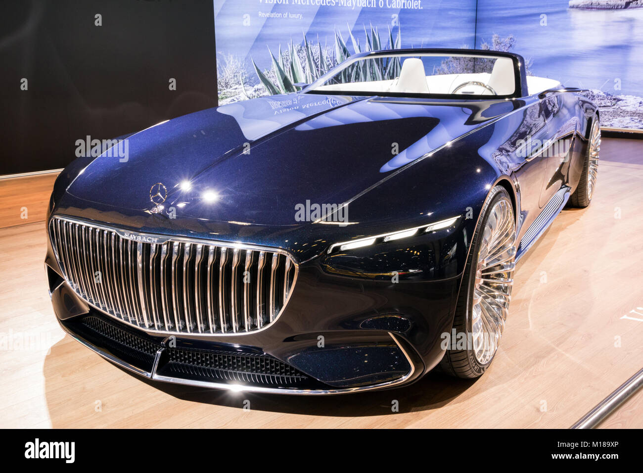 BRUSSELS JAN 10, 2018 Vision Mercedes Maybach 6 Cabriolet car