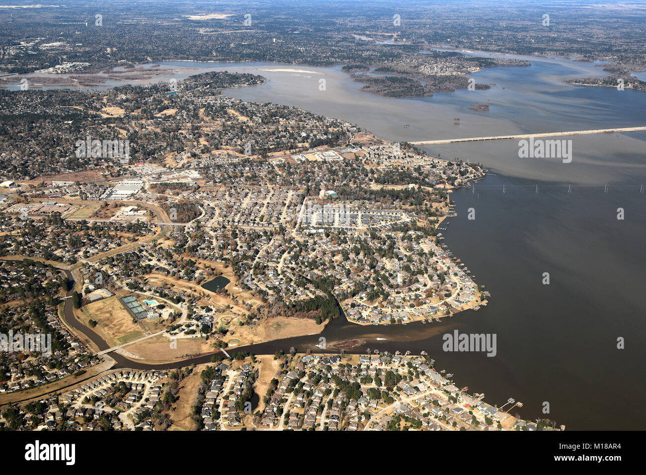 Atascocita, Texas- Aerial View with lake Houston Stock Photo - Alamy