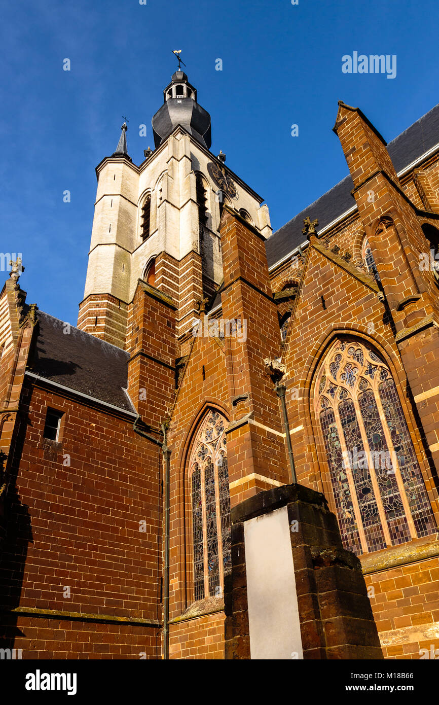 Medieval gothic Church of Our Lady (Onze-Lieve-Vrouwekerk) built in 14th century. Aarschot - Flemish Brabant - Flanders - Belgium Stock Photo