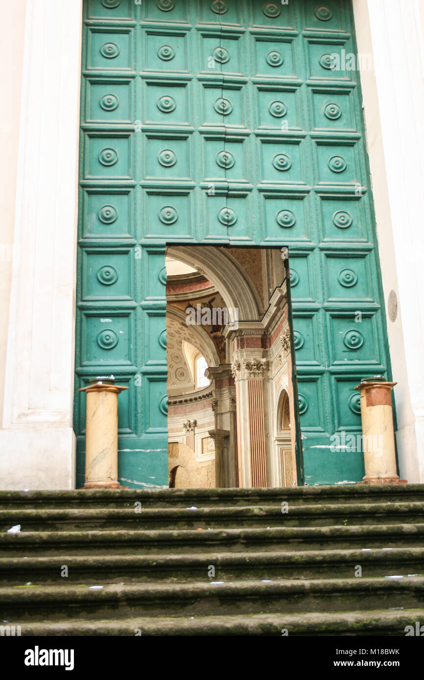 Entrance of the baroque church of San Giovanni Maggiore in Naples