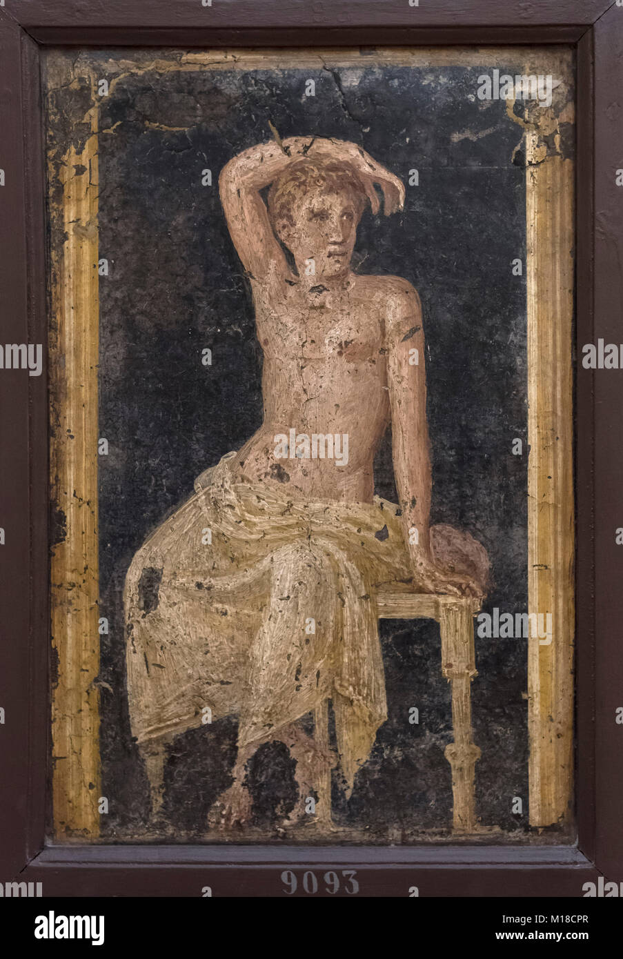 Naples. Italy. Portrait of a young man resting, 1st century A.D. Museo Archeologico Nazionale di Napoli. Naples National Archaeological Museum. Stock Photo
