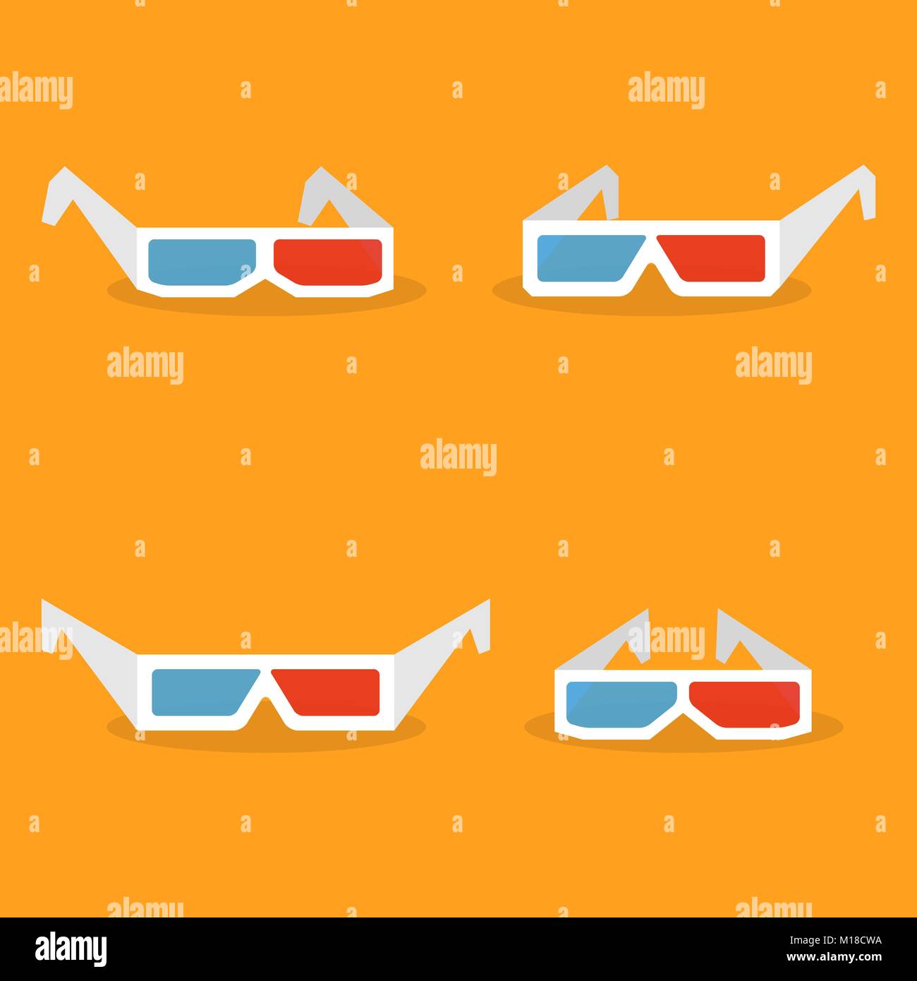 3d Glasses with Film Strip stock vector. Illustration of optical