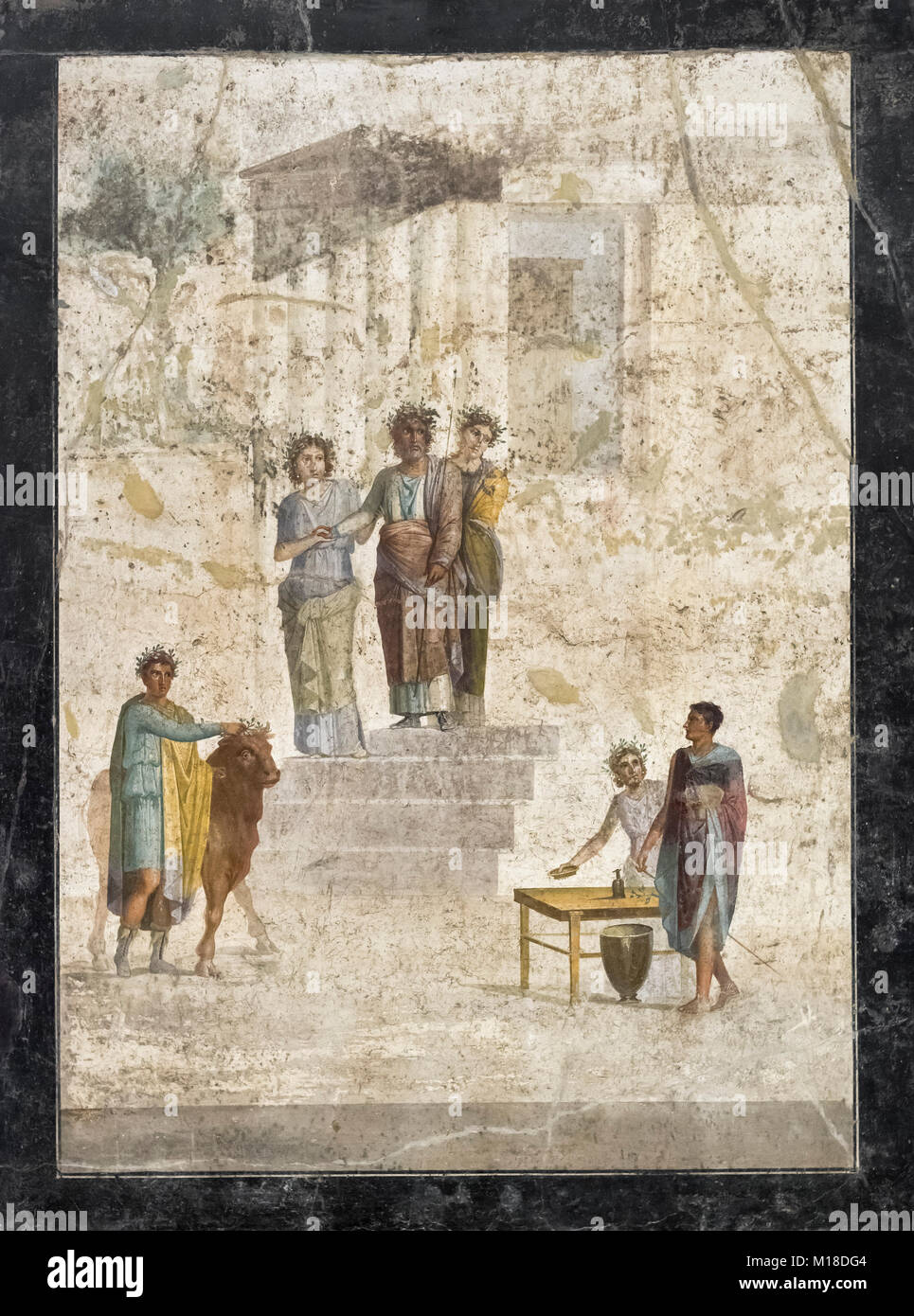Naples. Italy. Fresco of Jason and Pelias, from the House of Jason, Pompeii, 20-25 A.D. Museo Archeologico Nazionale di Napoli. Naples National Archae Stock Photo