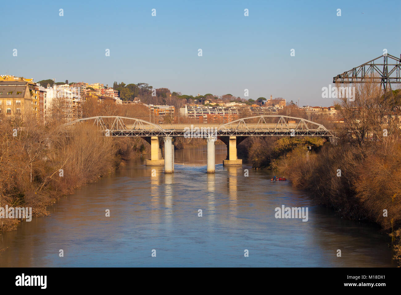 Archeology Of Industrial Architecture Ponte Della Industria On Tiber River In Rome Also Known As Ponte Di Ferro Stock Photo Alamy