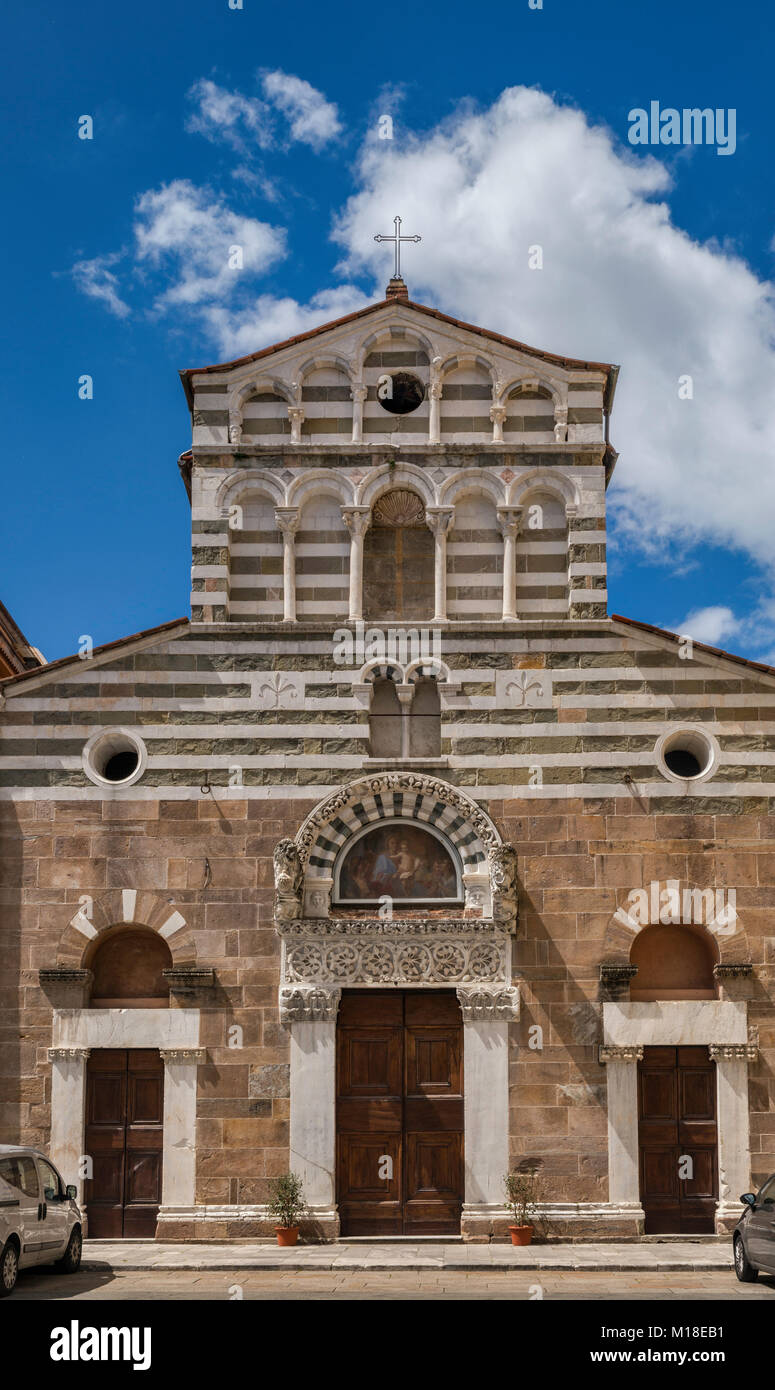Chiesa di San Giusto, 12th century, Romanesque-Pisan style church, Lucca, Tuscany, Italy Stock Photo