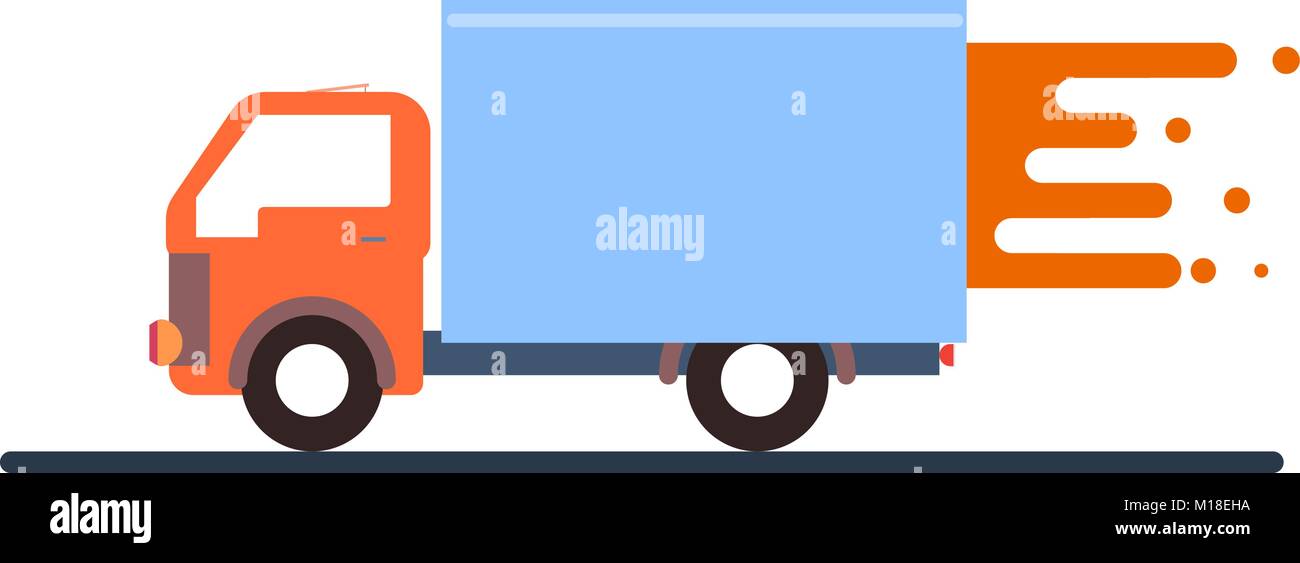 Express delivery truck on a white background. Vector illustration Stock ...