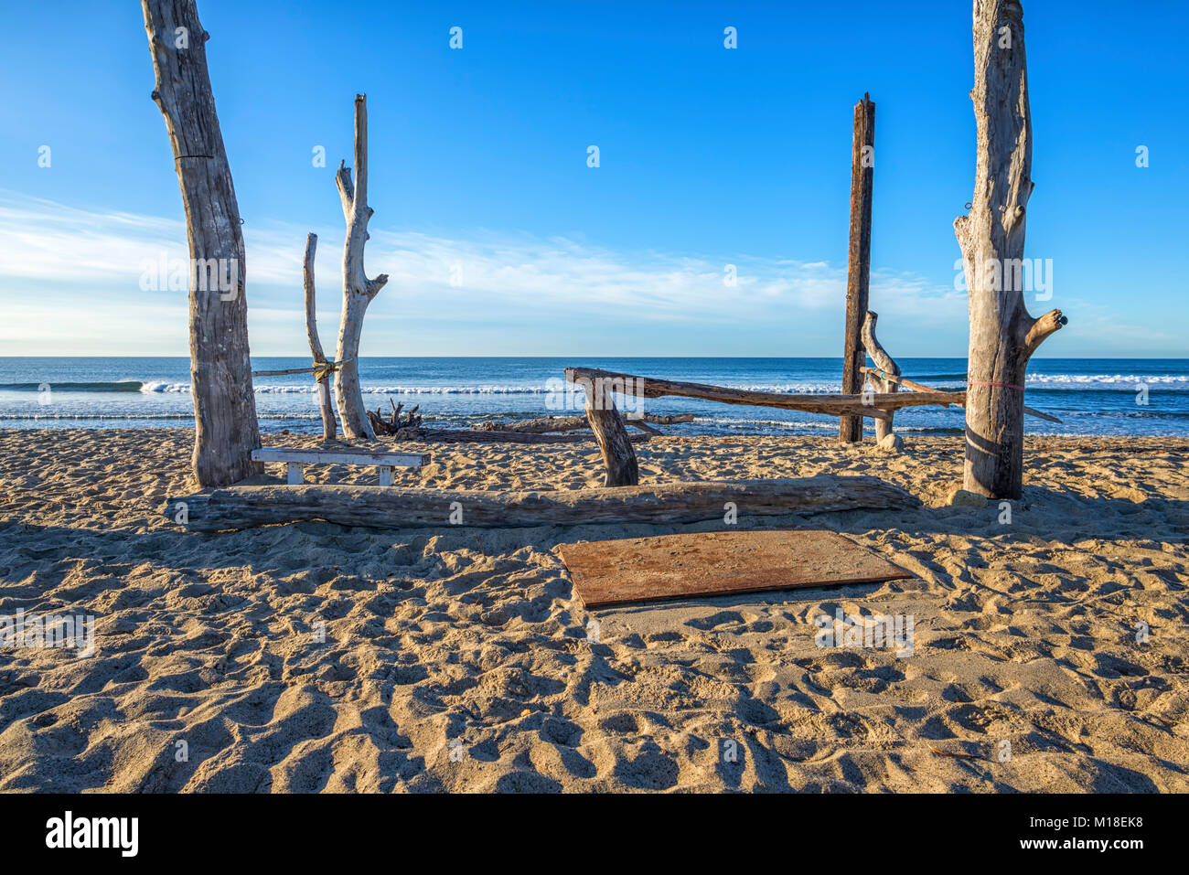 Wooden structure at San Onofre State Beach. San Clemente, California, USA. Stock Photo