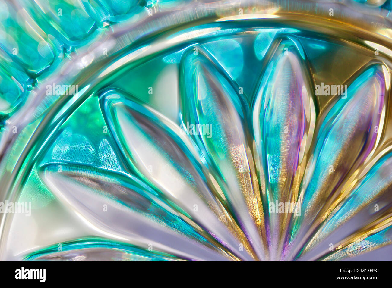 Macro art abstract of beautiful lead crystal glass designs reflecting