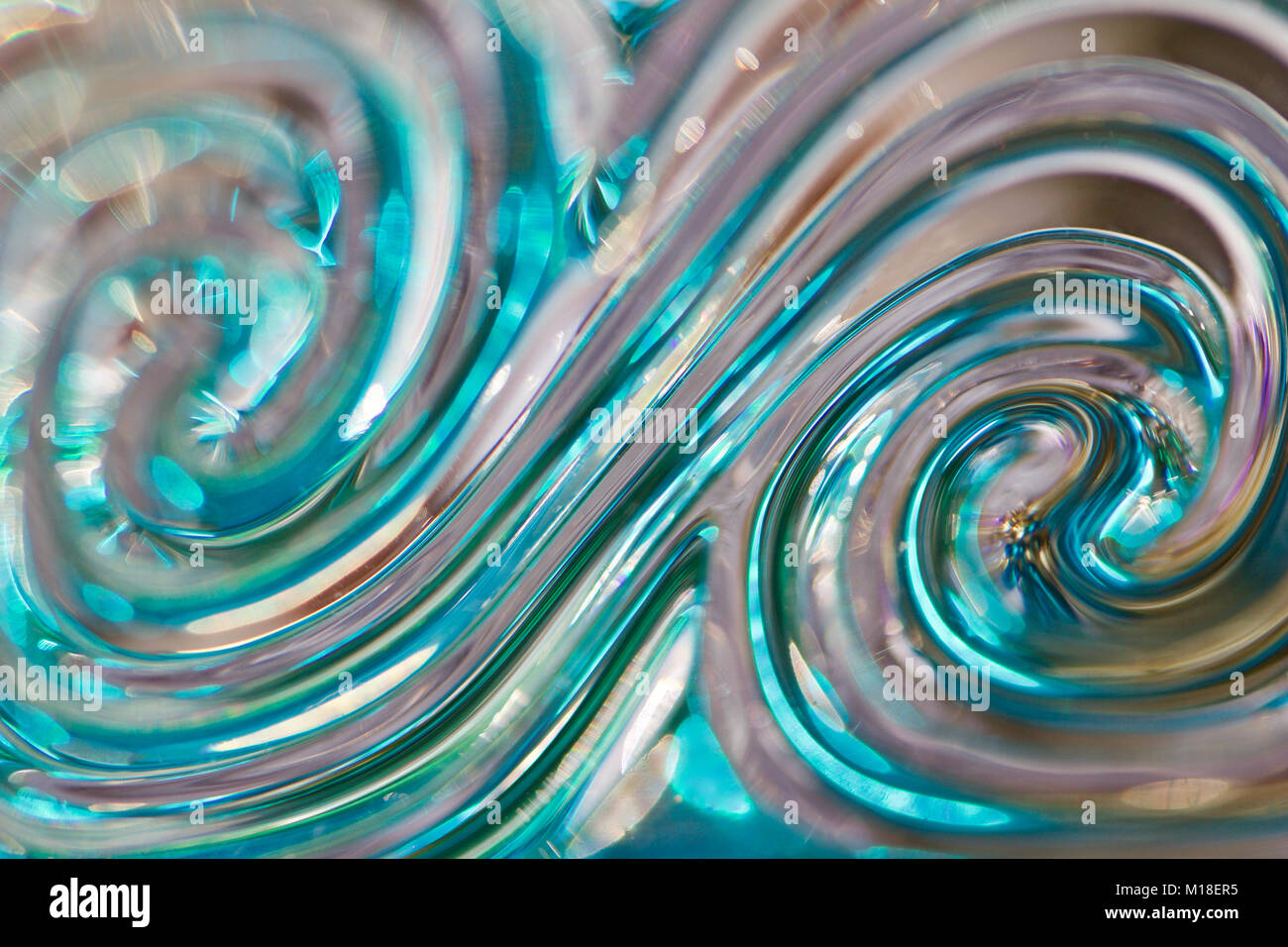 Macro art abstract of beautiful lead crystal glass designs reflecting