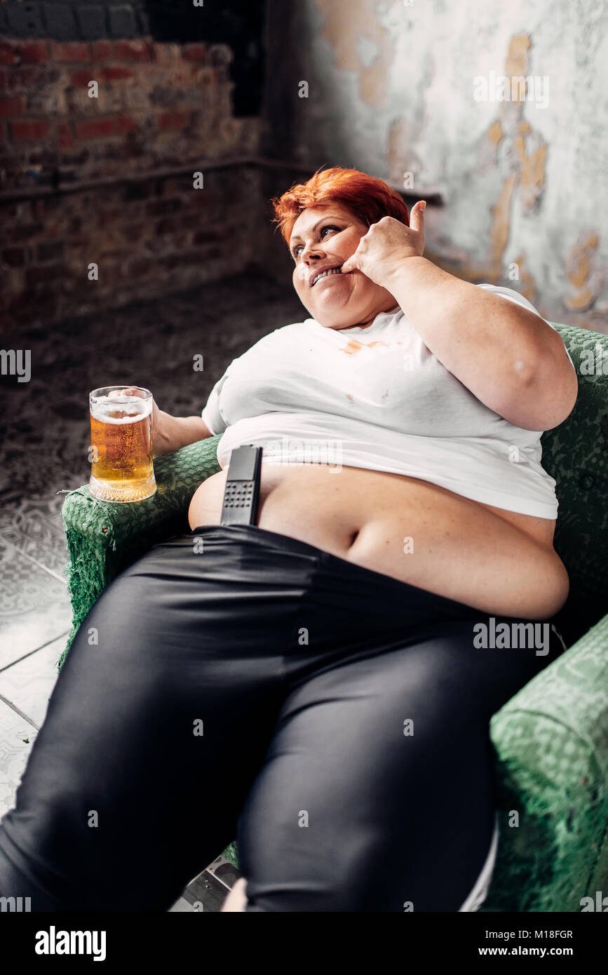 Fat Woman Sitting In Chair High Resolution Stock Photography and Images