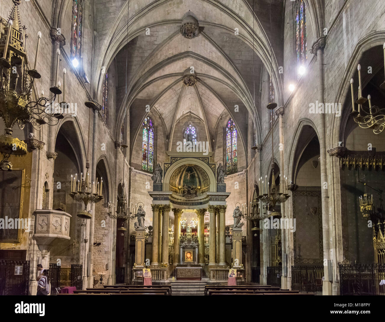 Sanctuary,Basilica,Basilica dels Sants Martirs Just i Pastor,Barcelona,Catalonia,Spain Stock Photo