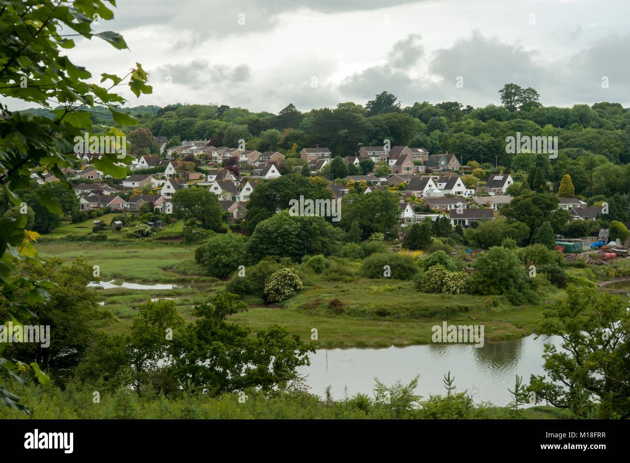 ST GERMANS, CORNWALL - JUNE 06, 2009:   View of the town and the River Tiddy Stock Photo