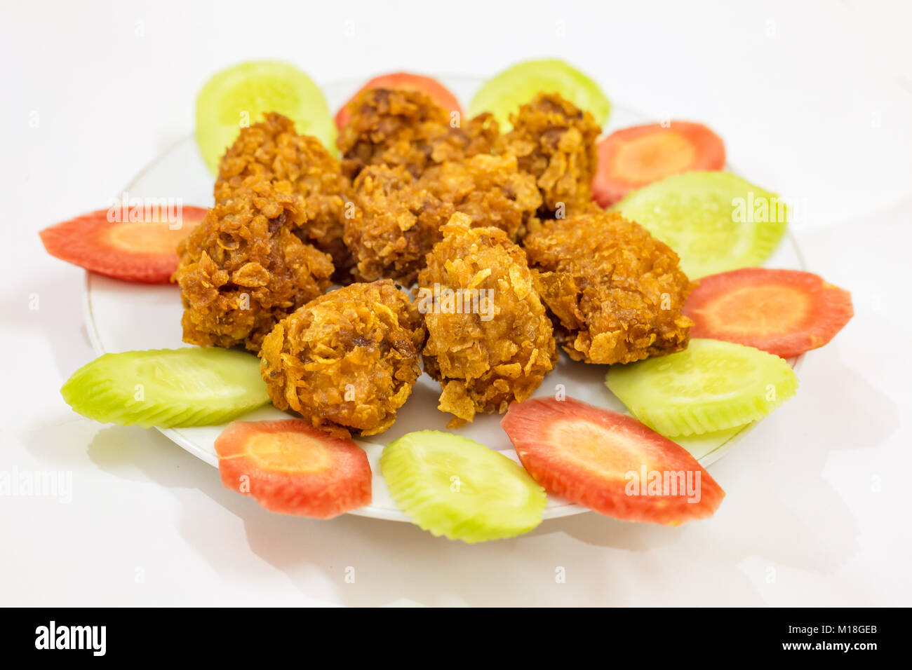 deep fried crispy chicken pakora garnished with slices of cucumber stock photo alamy https www alamy com stock photo deep fried crispy chicken pakora garnished with slices of cucumber 172906899 html
