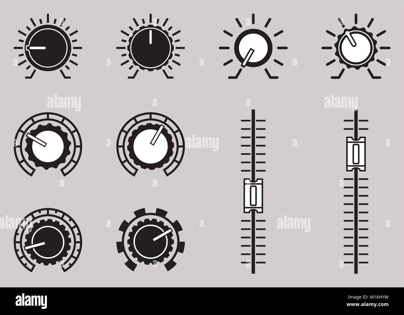 Volume control symbol icon set. Vector illustration Stock Vector Image ...