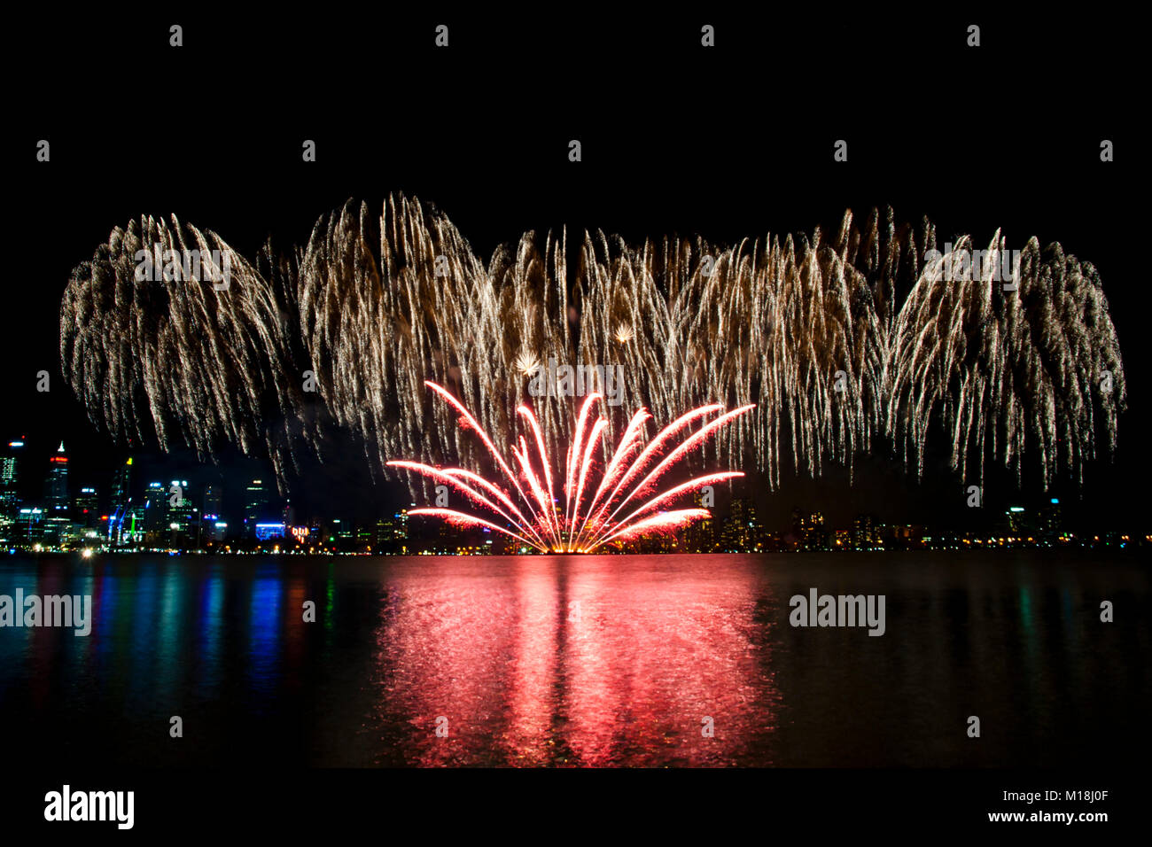 Australia Day 2018 Fireworks Perth Stock Photo Alamy