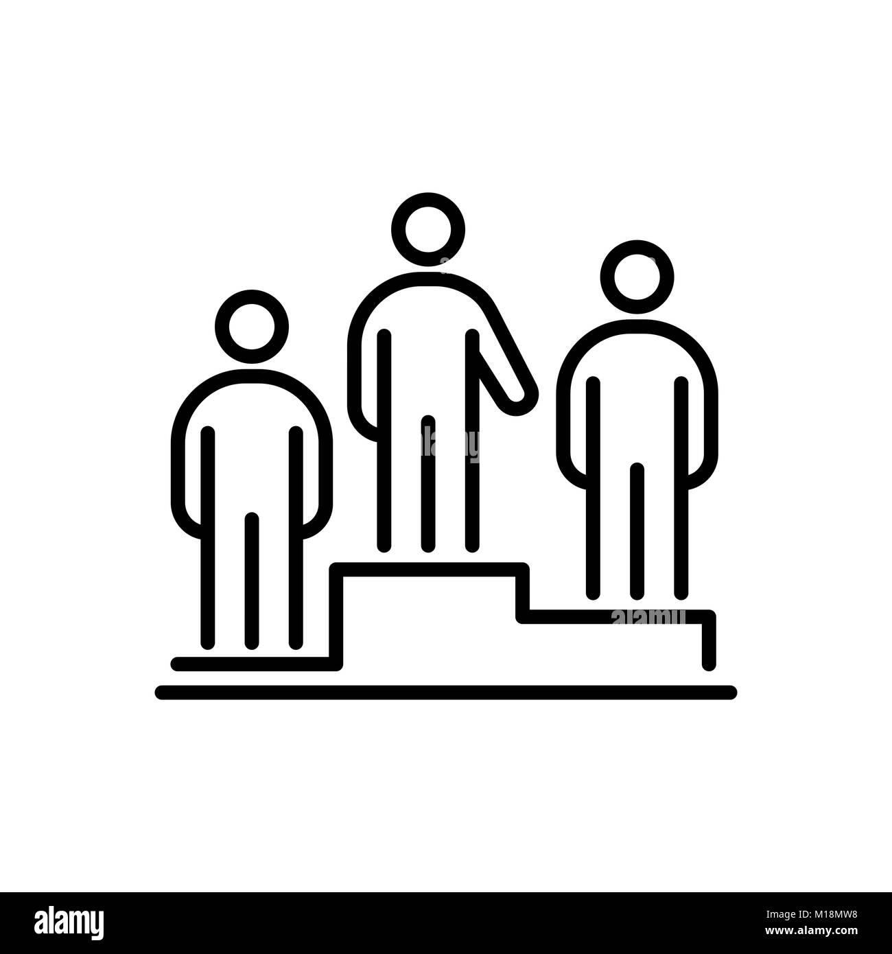 Winners business people icon simple line flat illustration. Stock Vector