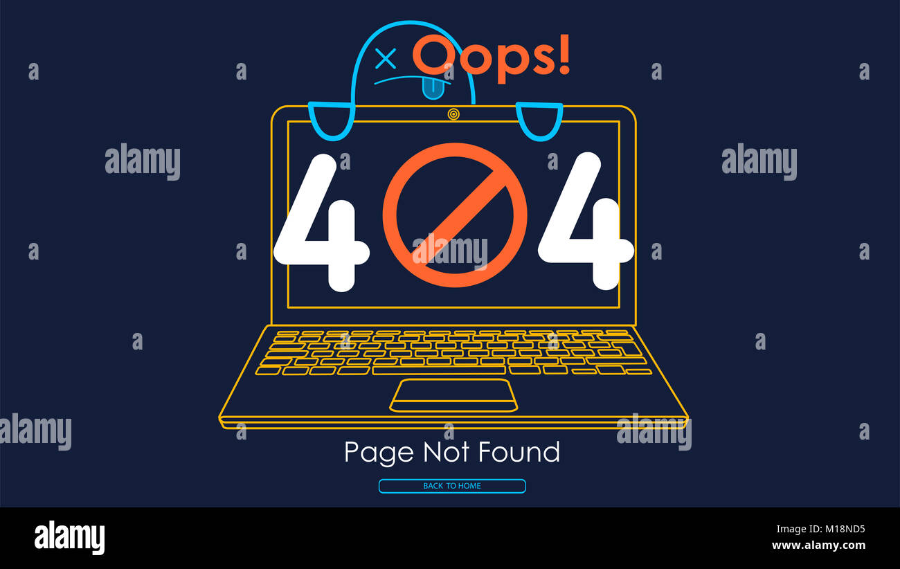 404  error with icon line notebook design template for website Stock Photo