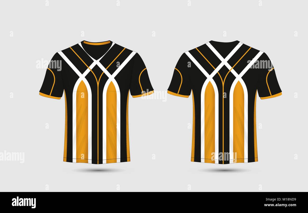 Black, White and orange stripe pattern sport football kits, jersey, t-shirt  design template Stock Vector Image & Art - Alamy