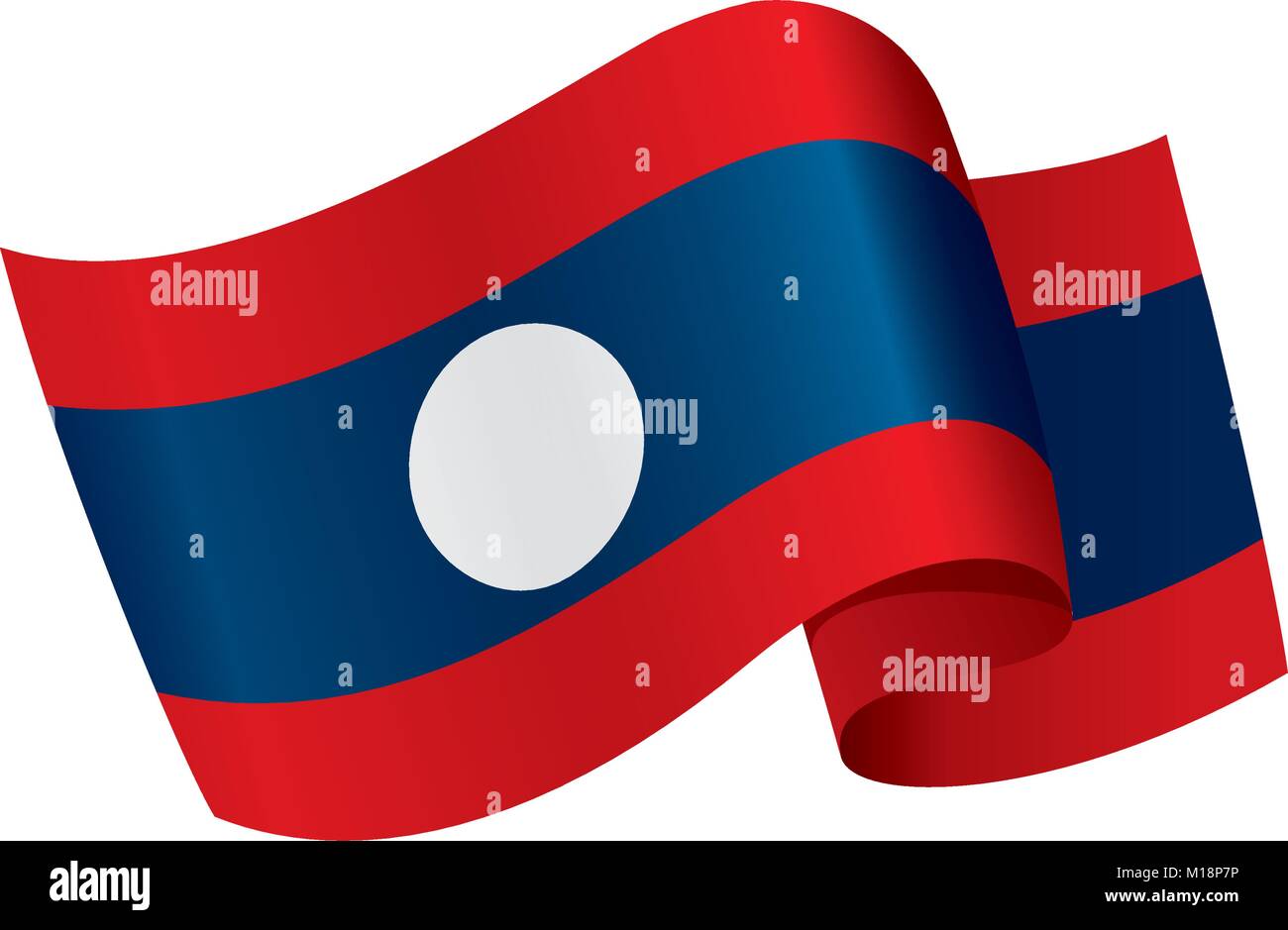 Laos flag, vector illustration Stock Vector