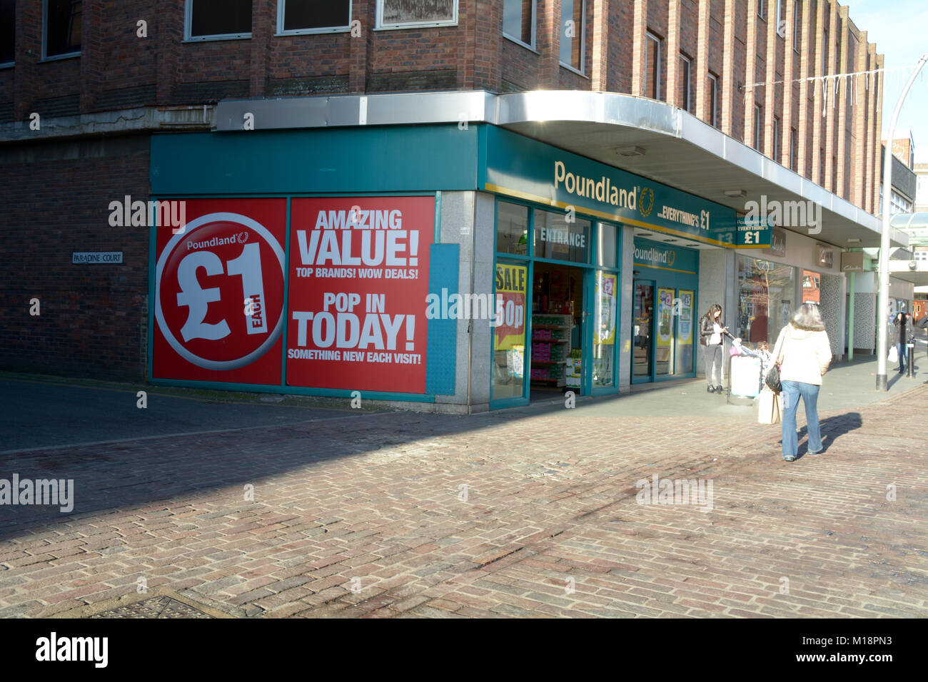 Poundland Shop in Bedford town centre in Bedfordshire England Stock Photo