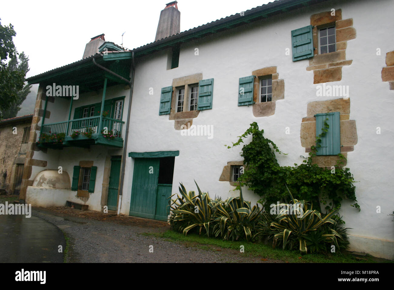 Traditional house in the old Basque village of Sara, France Stock Photo ...