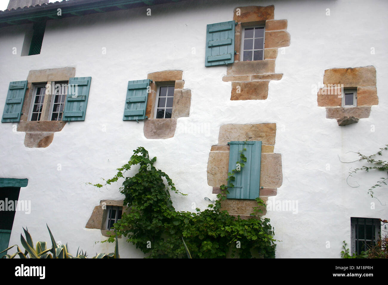 Traditional house in the old Basque village of Sara, France Stock Photo ...