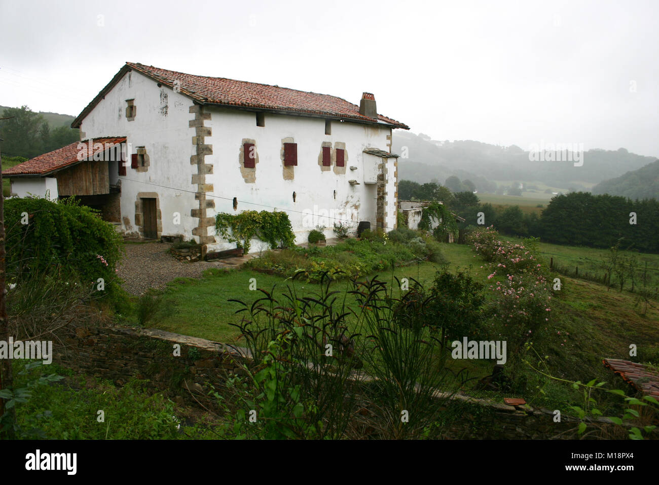 Traditional house in the old Basque village of Sara, France Stock Photo ...
