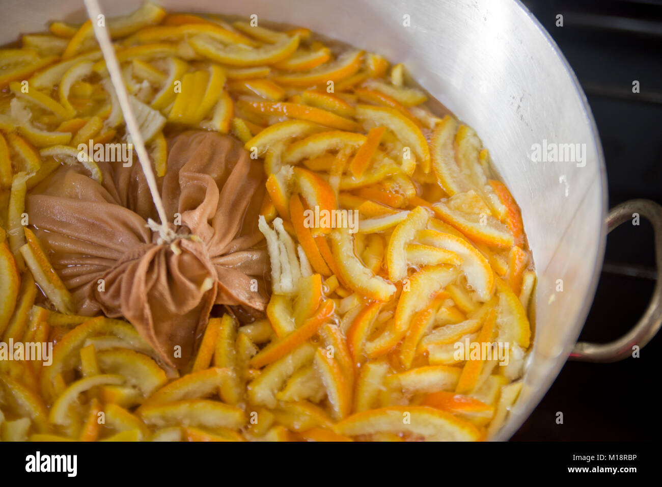 Making Seville Orange Marmalade Stock Photo