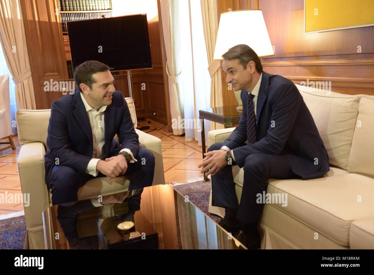 Athens Greece 27th Jan 2018 Greek Prime Minister Alexis Tsipras Athens Greece 27th Jan 2018 Greek Prime Minister Alexis Tsipras