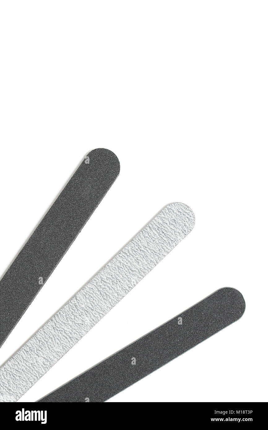 Emery board set. Isolated files on white background Stock Photo Alamy