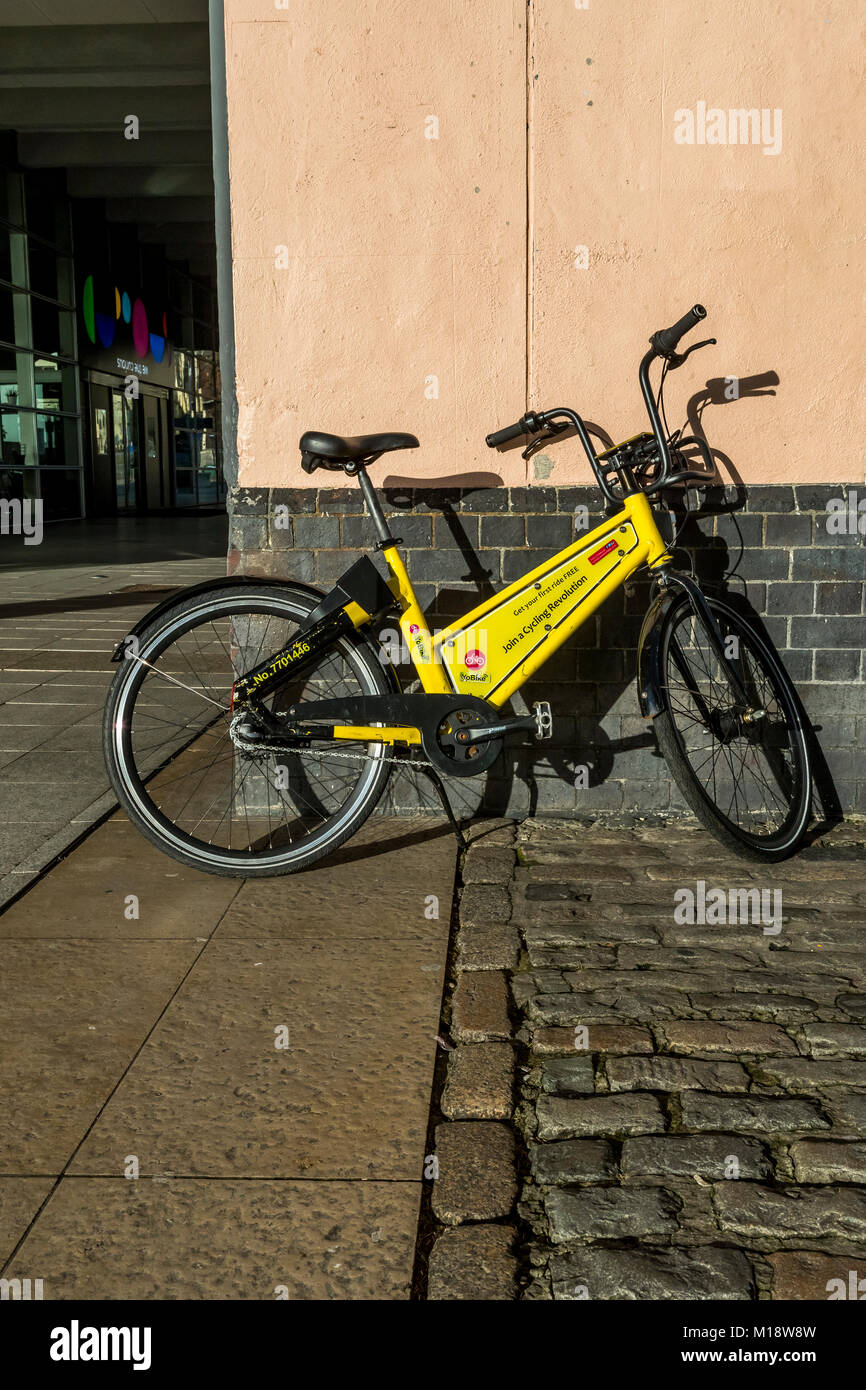 Yo Bike rental bikes. Bristol, UK Stock Photo