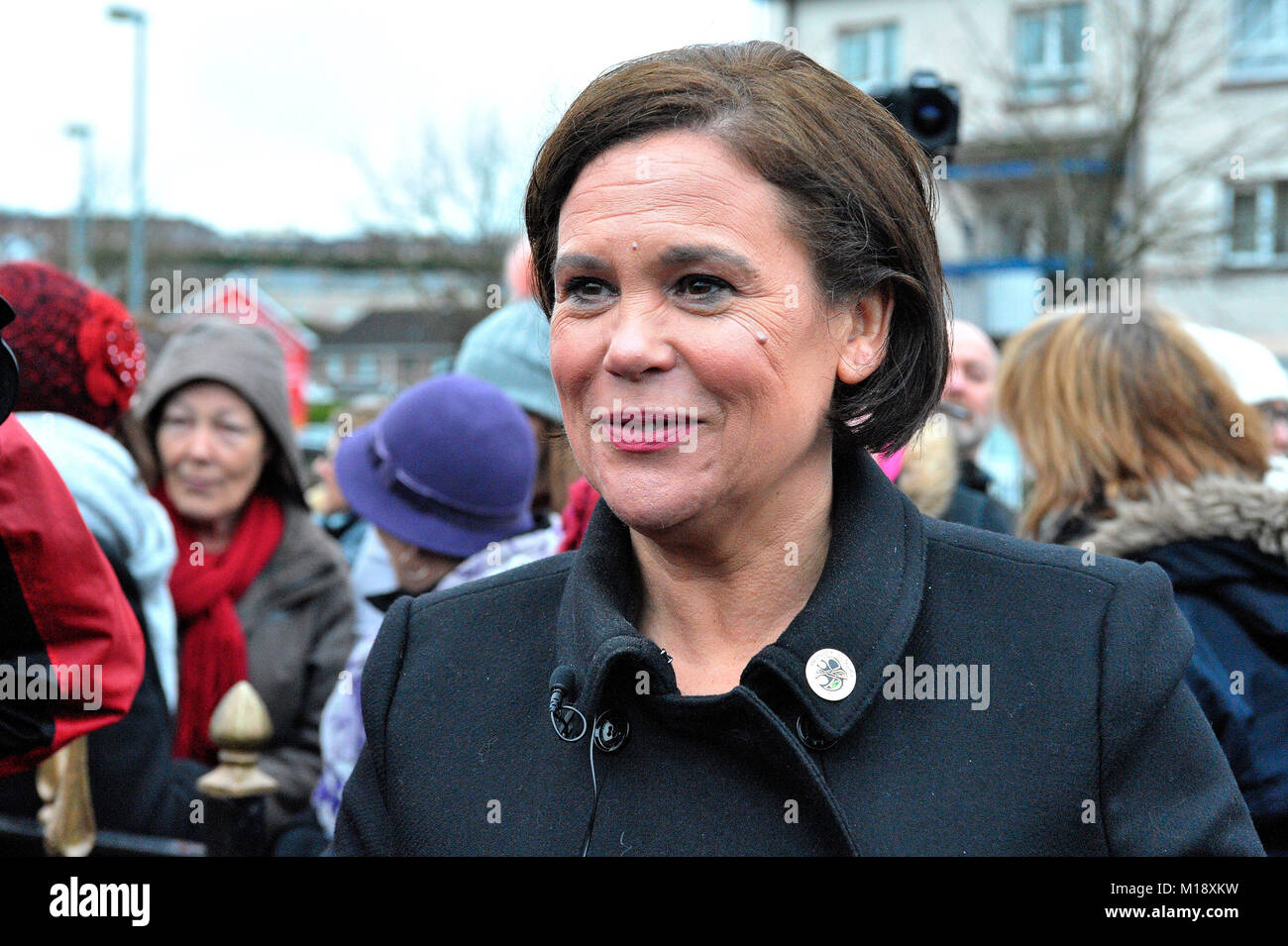 Mary Lou McDonald TD President Elect of Sinn Fein attending a memorial service in Derry on the 46th anniversary of Bloody Sunday. ©George Sweeney / Al Stock Photo
