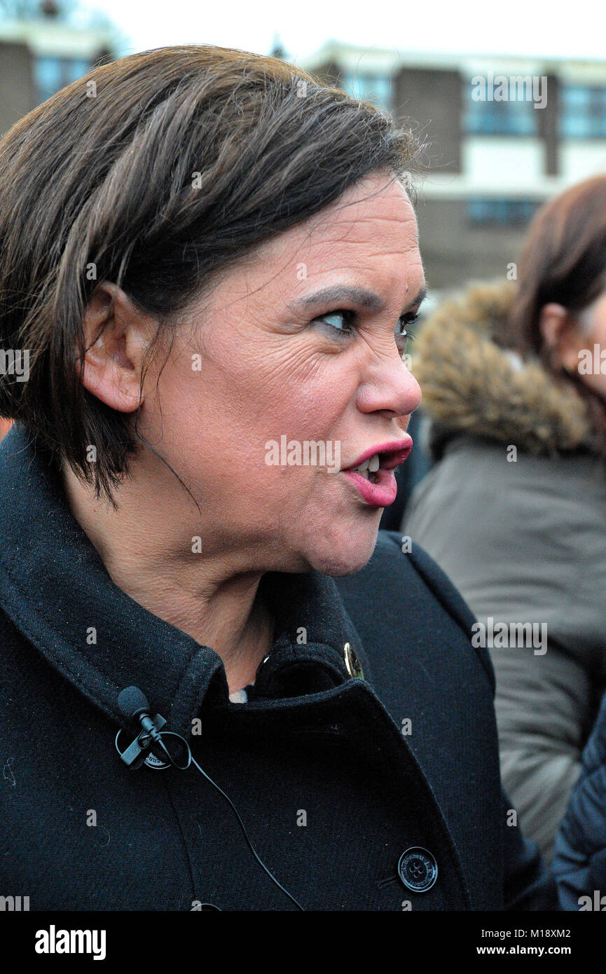 Mary Lou McDonald TD President Elect of Sinn Fein attending a memorial service in Derry on the 46th anniversary of Bloody Sunday. ©George Sweeney / Al Stock Photo